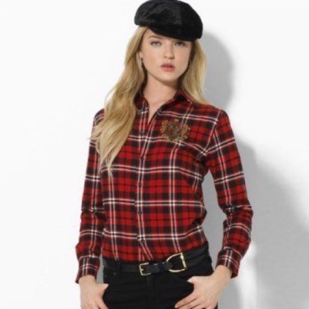 Ralph Lauren Plaid Tunic with Crest